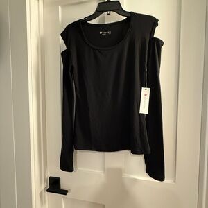 NWT Black Women's Cold Shoulder Top